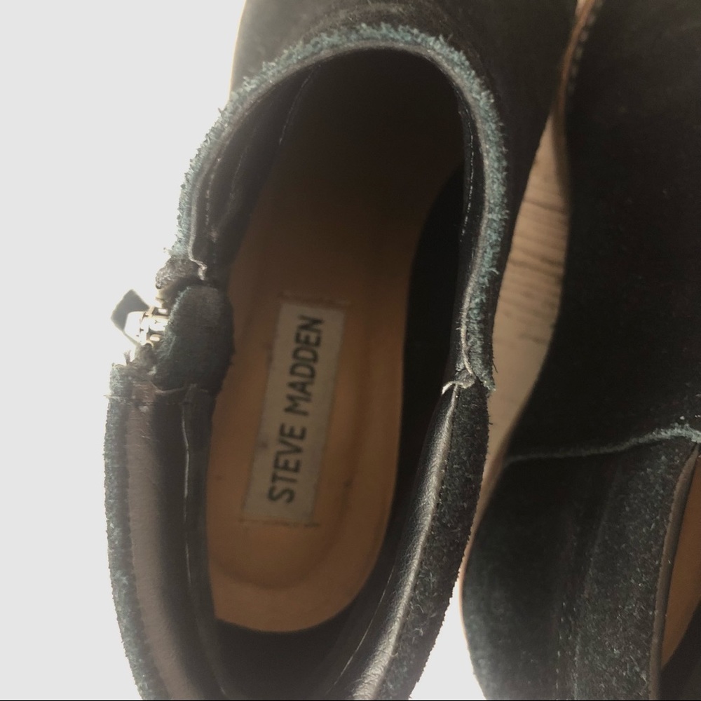 STEVE MADDEN Tobii Black Suede Zippered Ankle Boots 6 - Picture 10 of 12